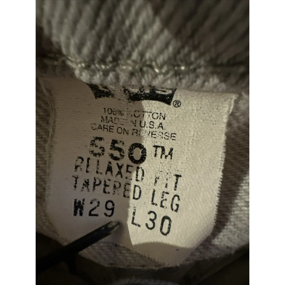 Levis 550 Jeans Mens 29x30 (Actual‎ 27x29) Grey Tan 90's Vintage USA